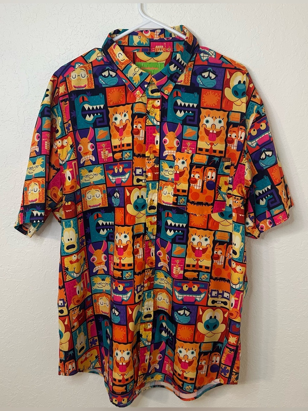 RSVLTS x Nickelodeon Tiki Toons Kunuflex Short Sleeve Button Up Shirt Size 2XL
